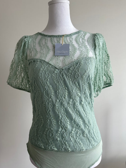 Sage Lining Lace Bodysuit