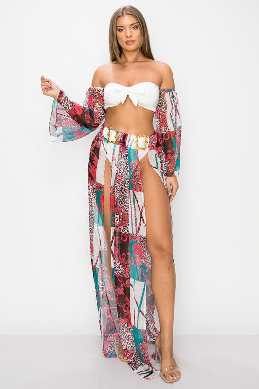 Animal Print 3-Piece Swimwear Set
