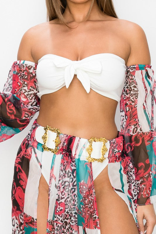 Animal Print 3-Piece Swimwear Set