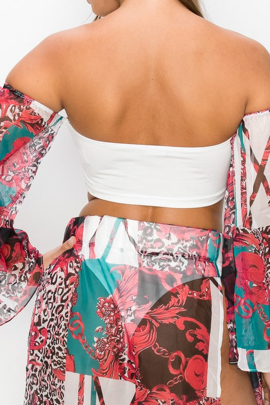 Animal Print 3-Piece Swimwear Set