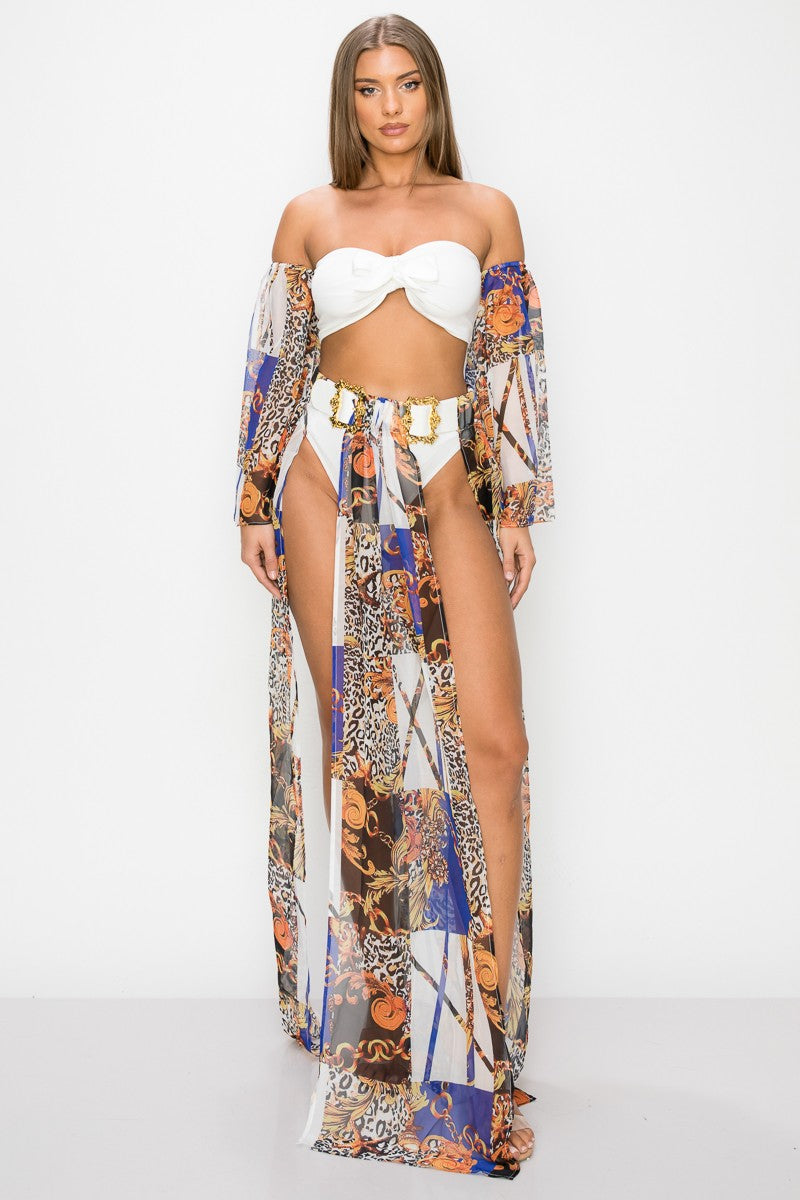 Animal Print 3-Piece Swimwear Set
