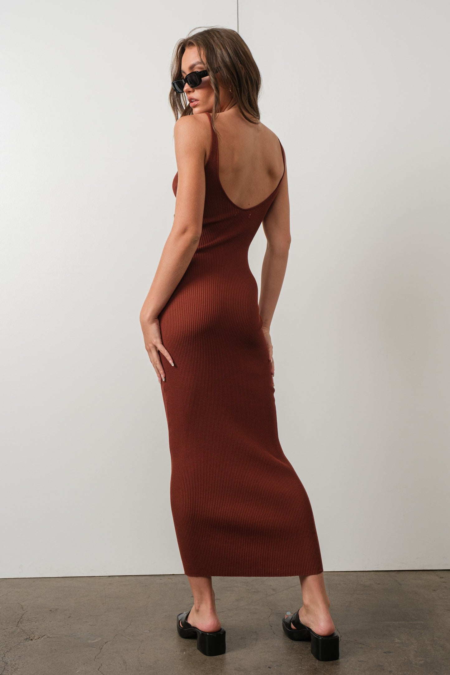 Brick Chic Knit Maxi Dress / blue crystal boutique