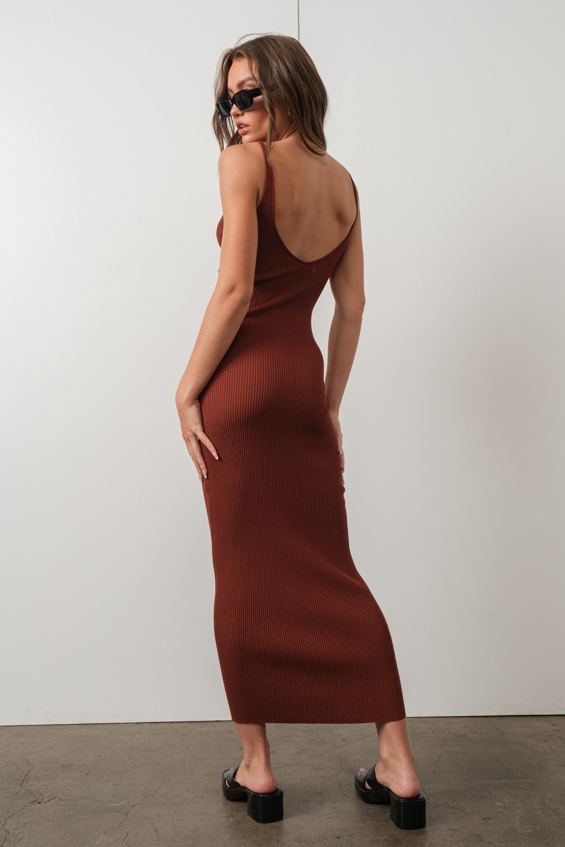 Brick Chic Knit Maxi Dress / blue crystal boutique
