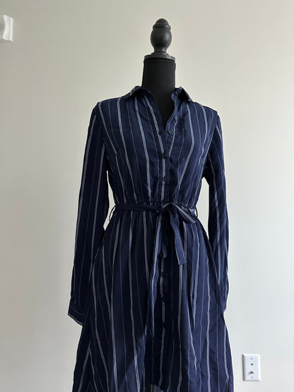 Navy blue/white striped dress