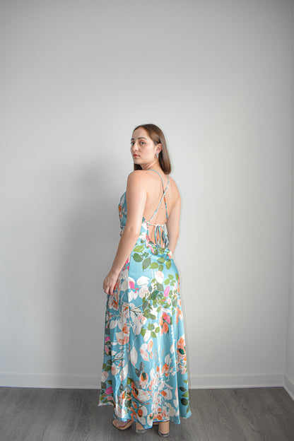 Floral Allure Satin Slip Dress