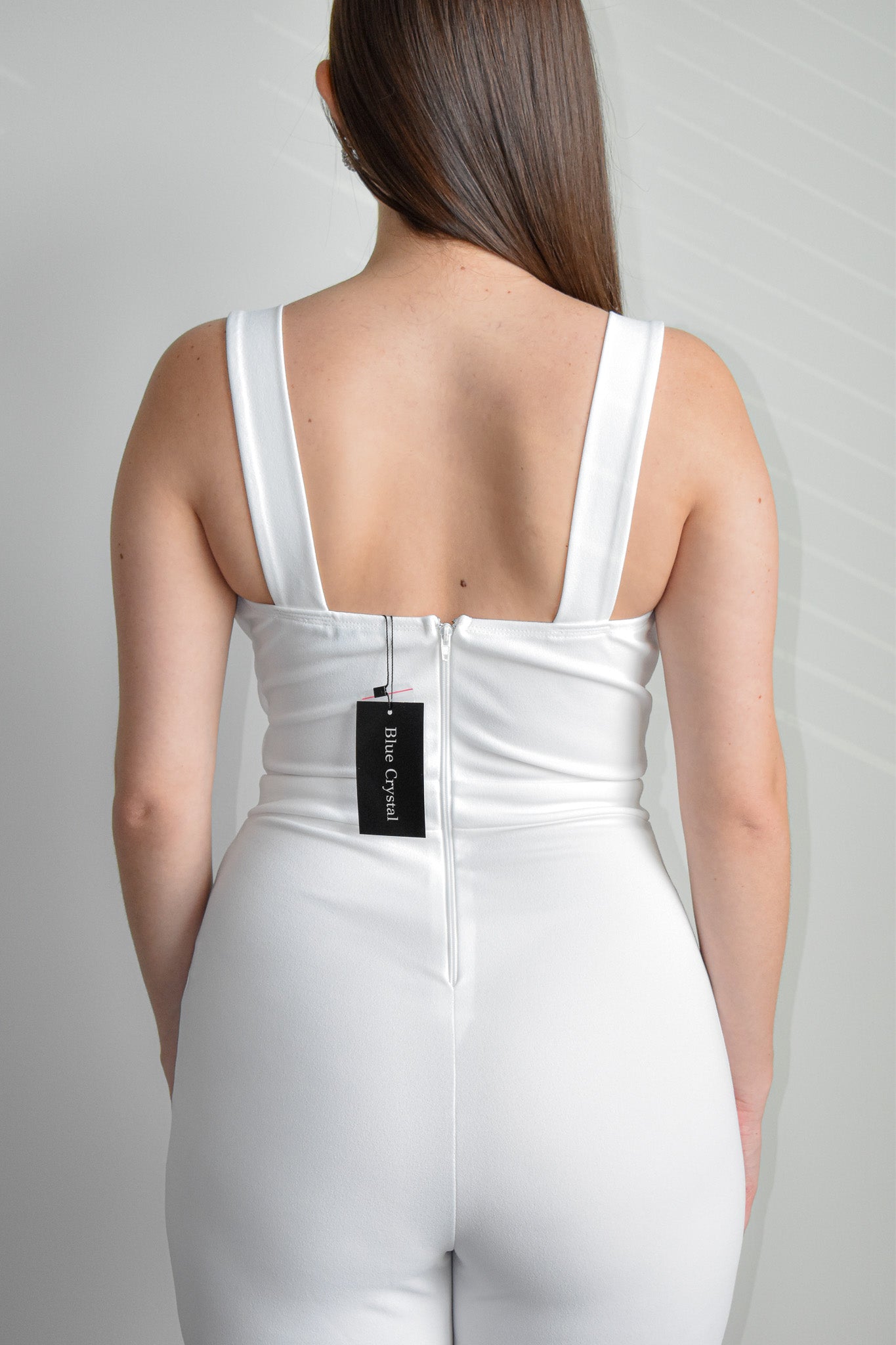 White rhinestone cutout Jumpsuit