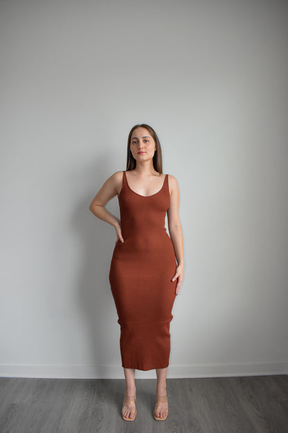 Brick Chic Knit Maxi Dress