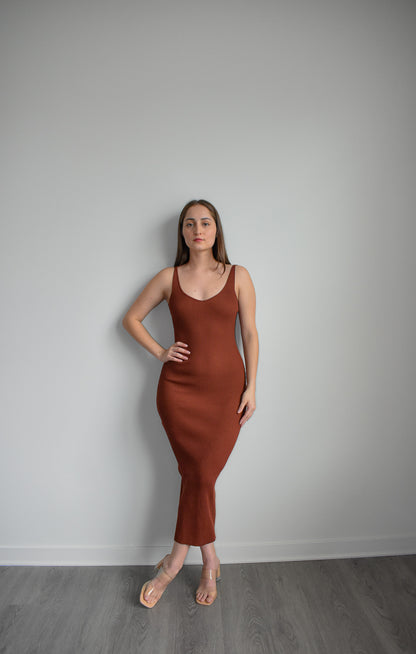Brick Chic Knit Maxi Dress