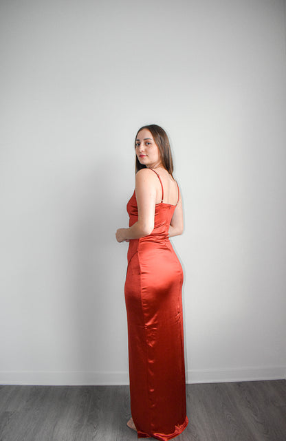 Rust Elegance Maxi Dress