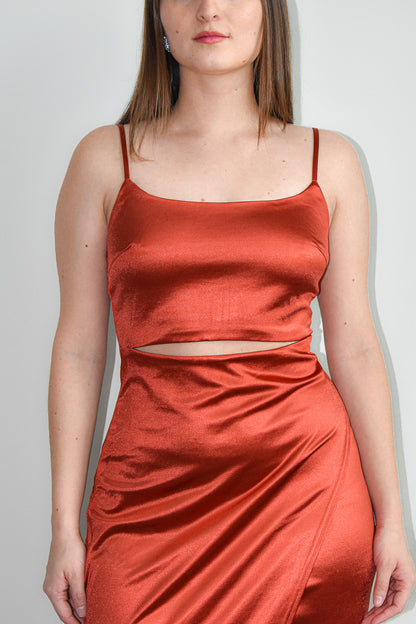 Rust Elegance Maxi Dress