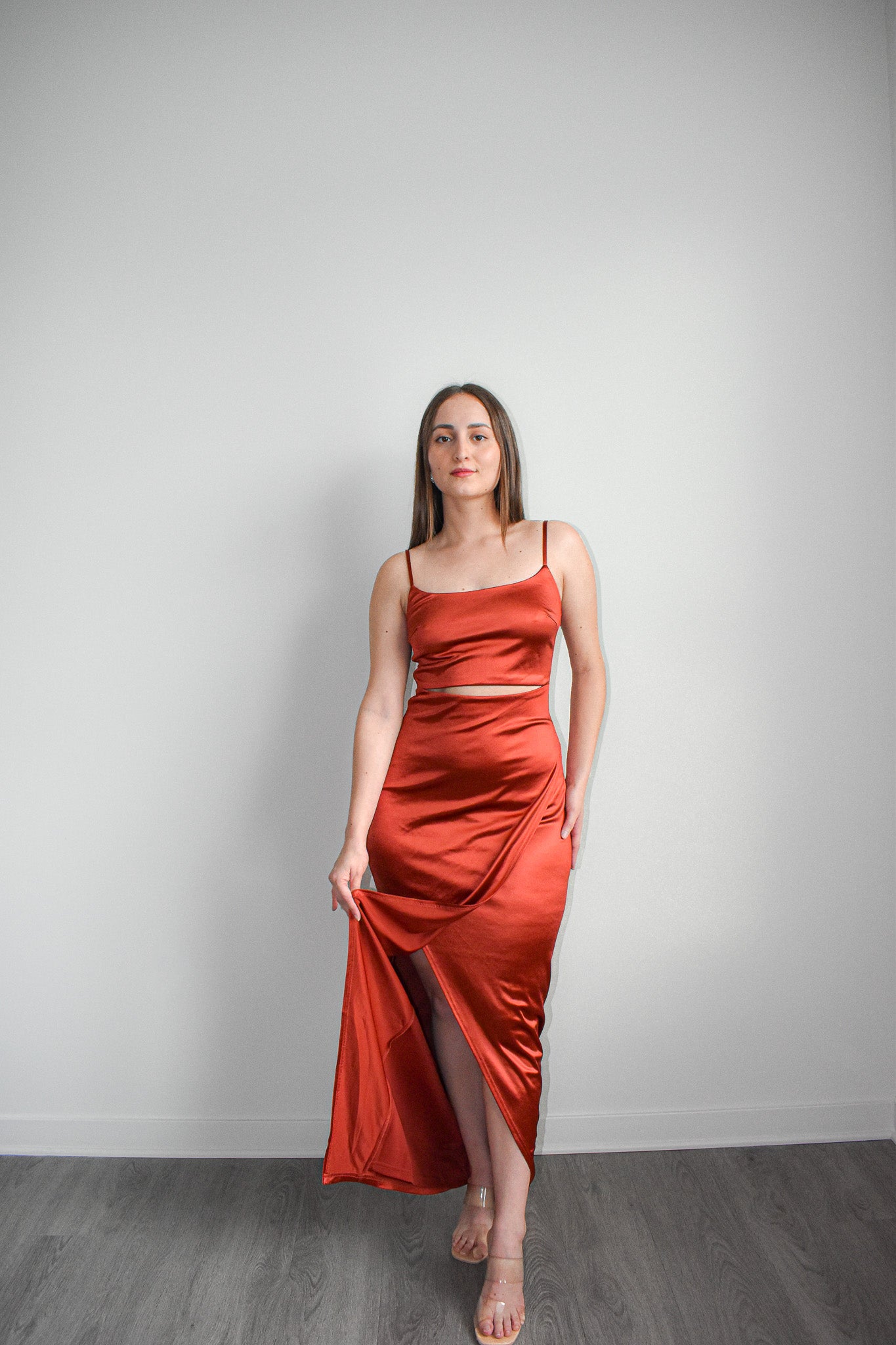 Rust Elegance Maxi Dress