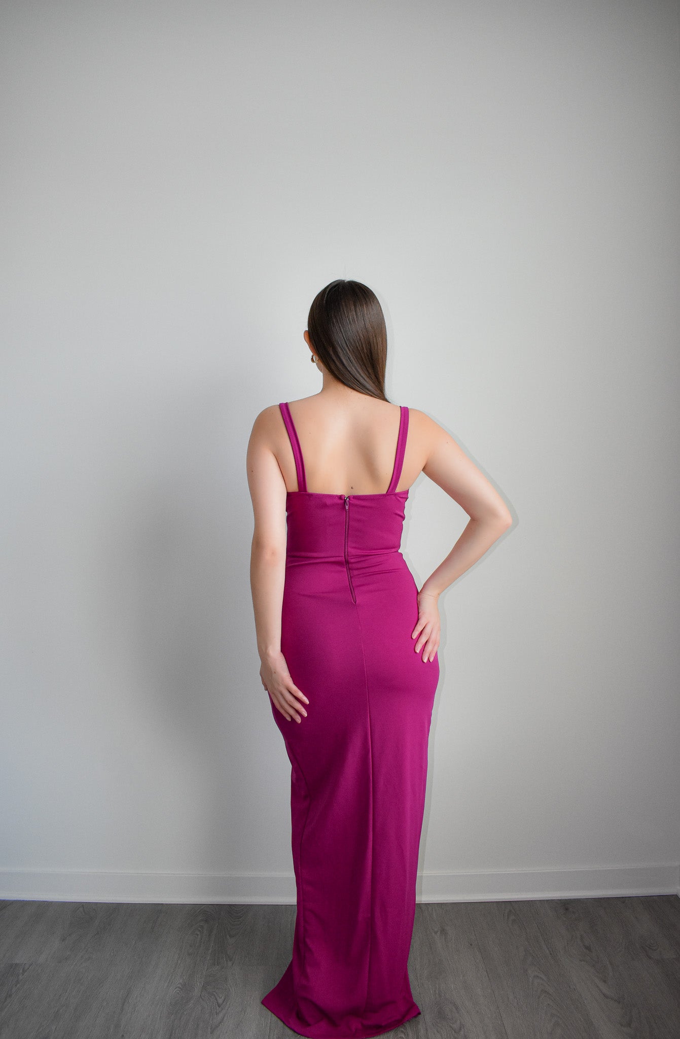 Magenta Bustier Top Maxi Dress