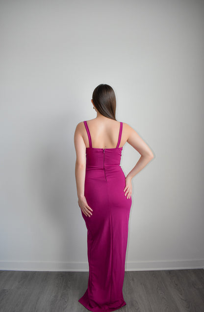 Magenta Bustier Top Maxi Dress