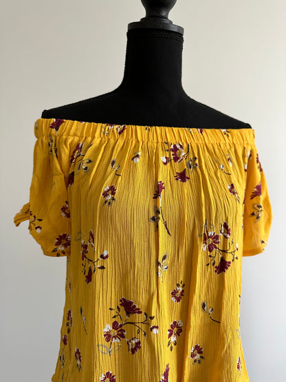 Yellow Hawaii Flower Blouse