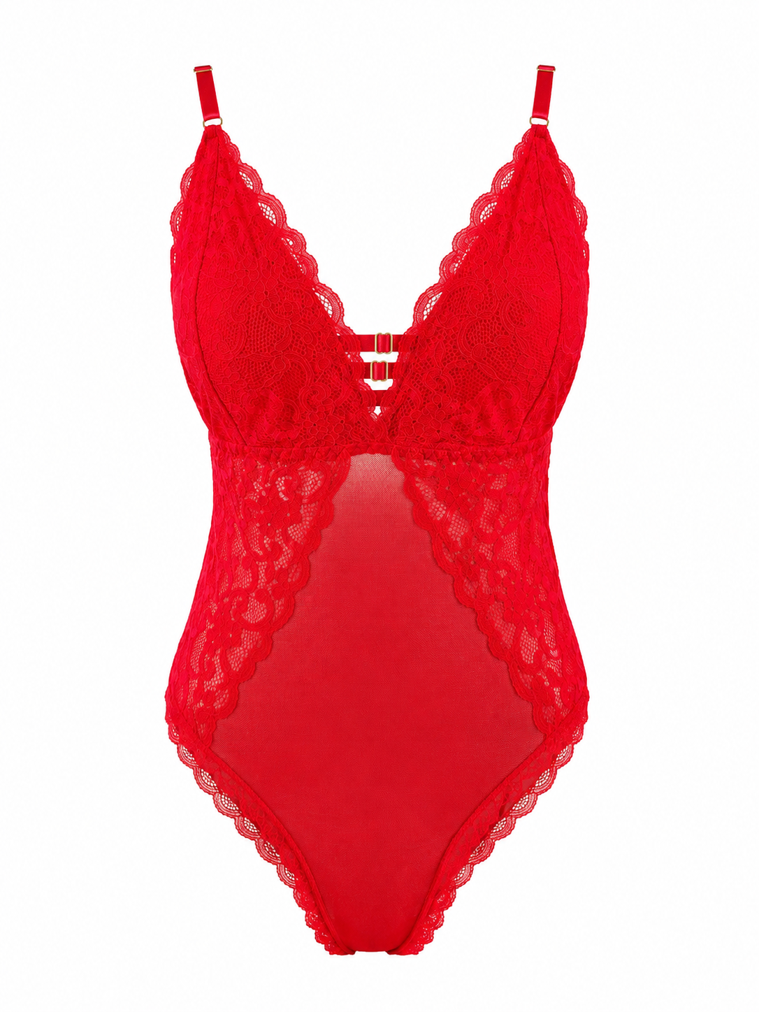 Sexy Red Floral Bodysuit