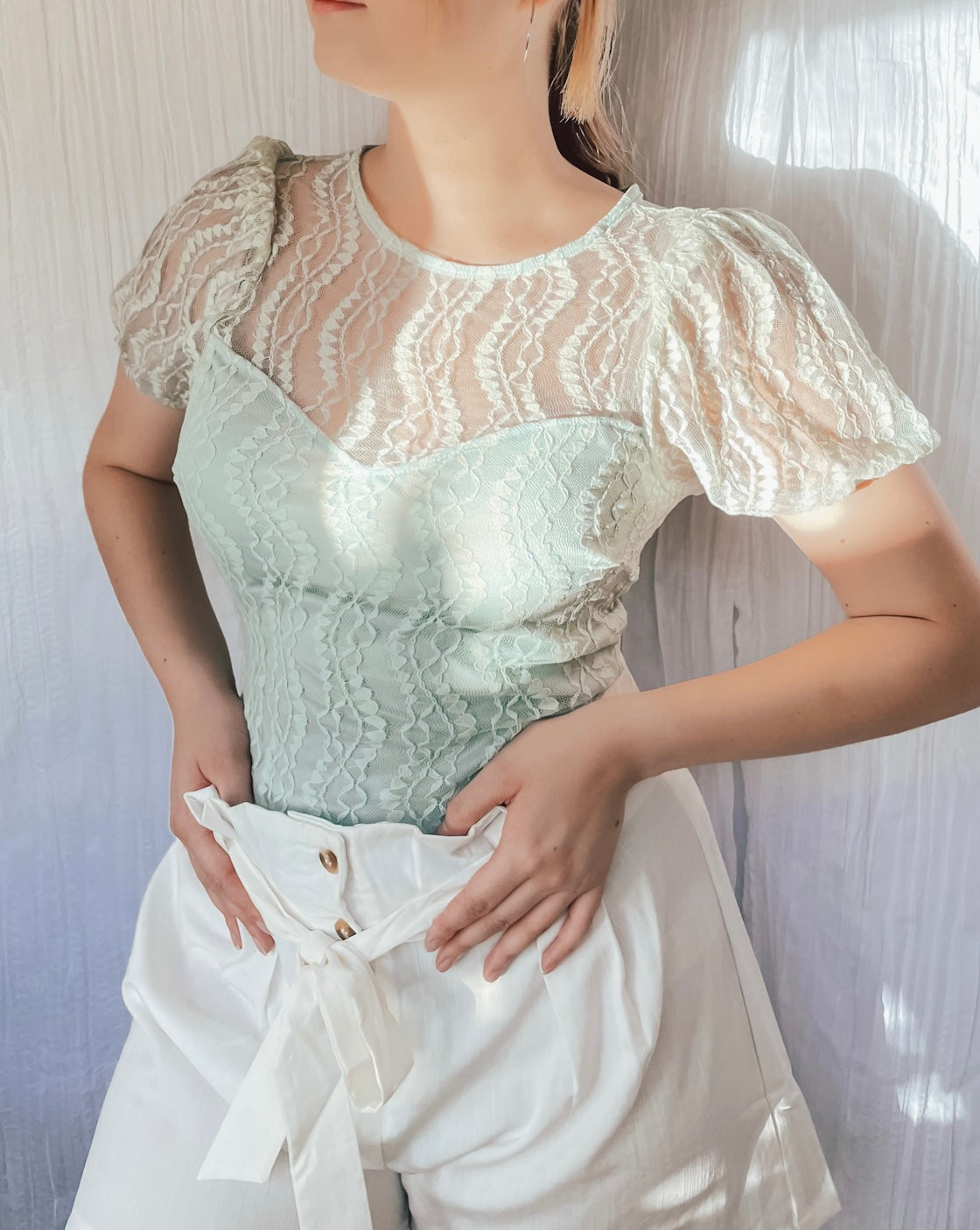 Sage Lining Lace Bodysuit