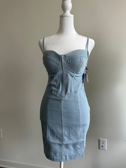 Geometric Bodycon Denim Dress