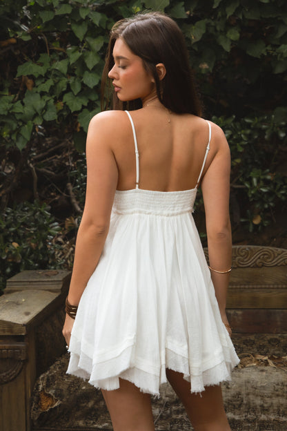 Meadow White Babydoll Dress