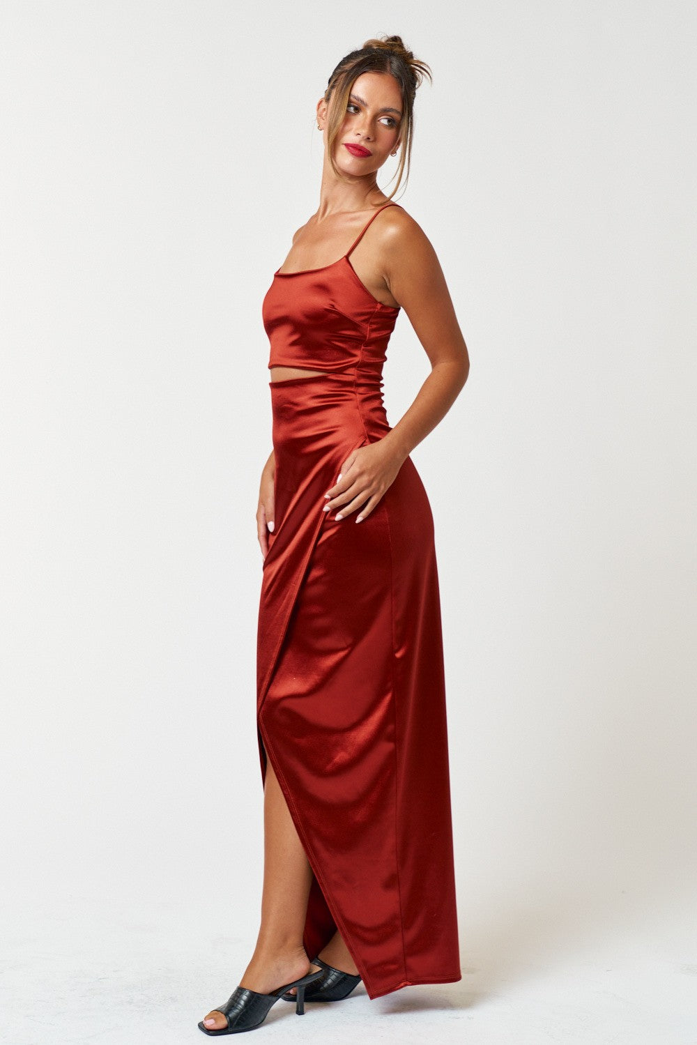 Rust Elegance Maxi Dress