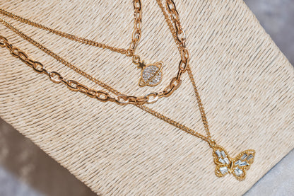 Space butterfly necklace set