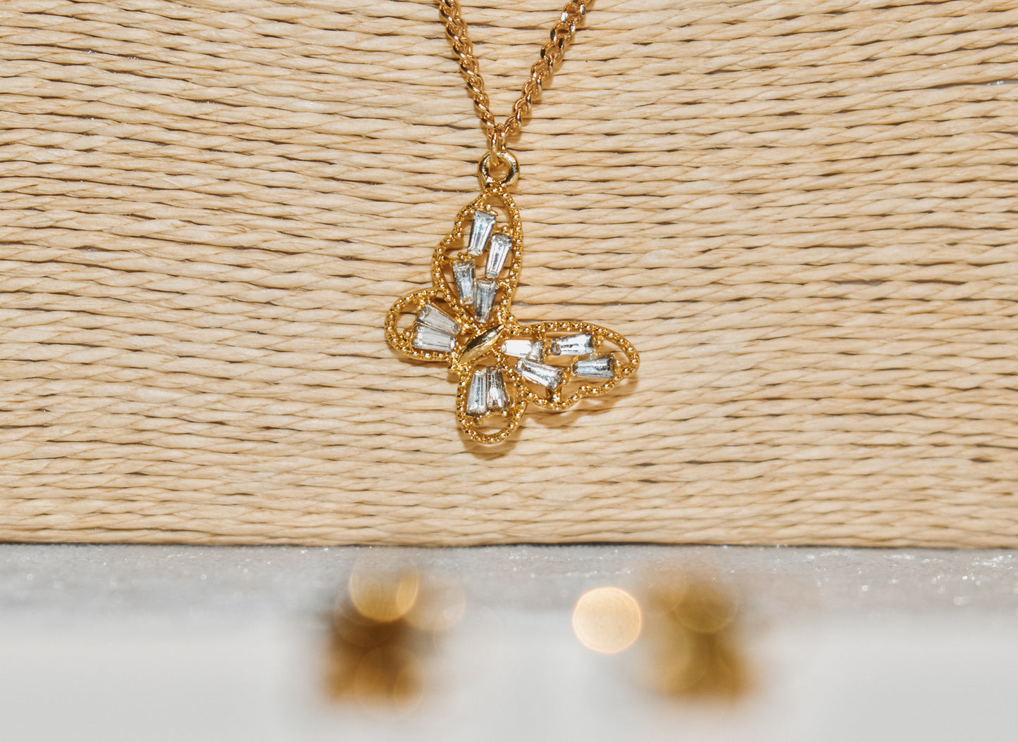 Space butterfly necklace set