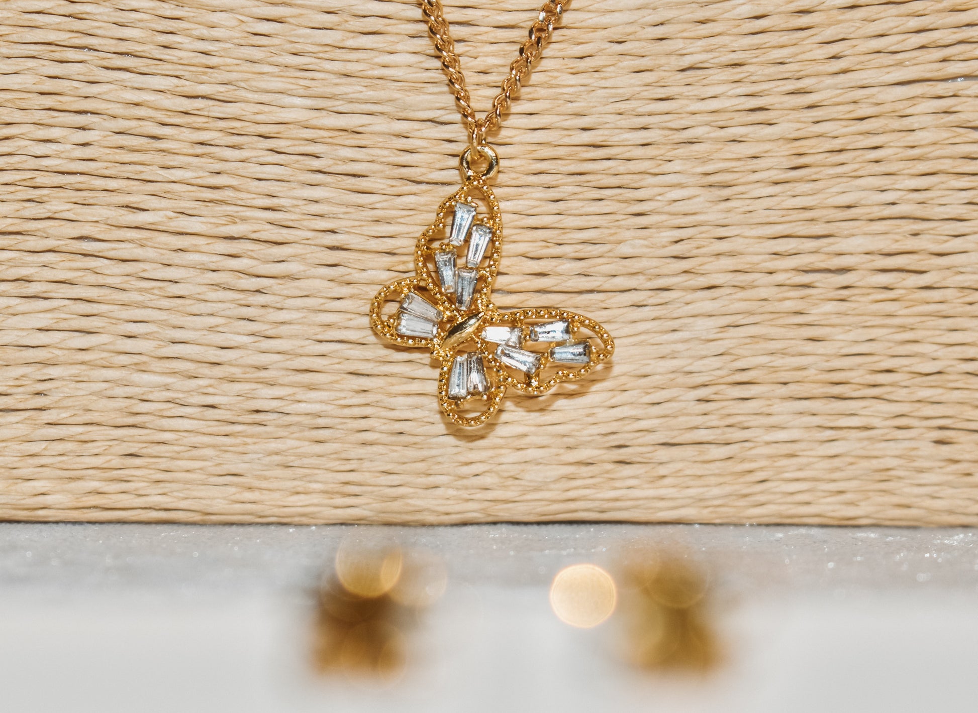 Space butterfly necklace set