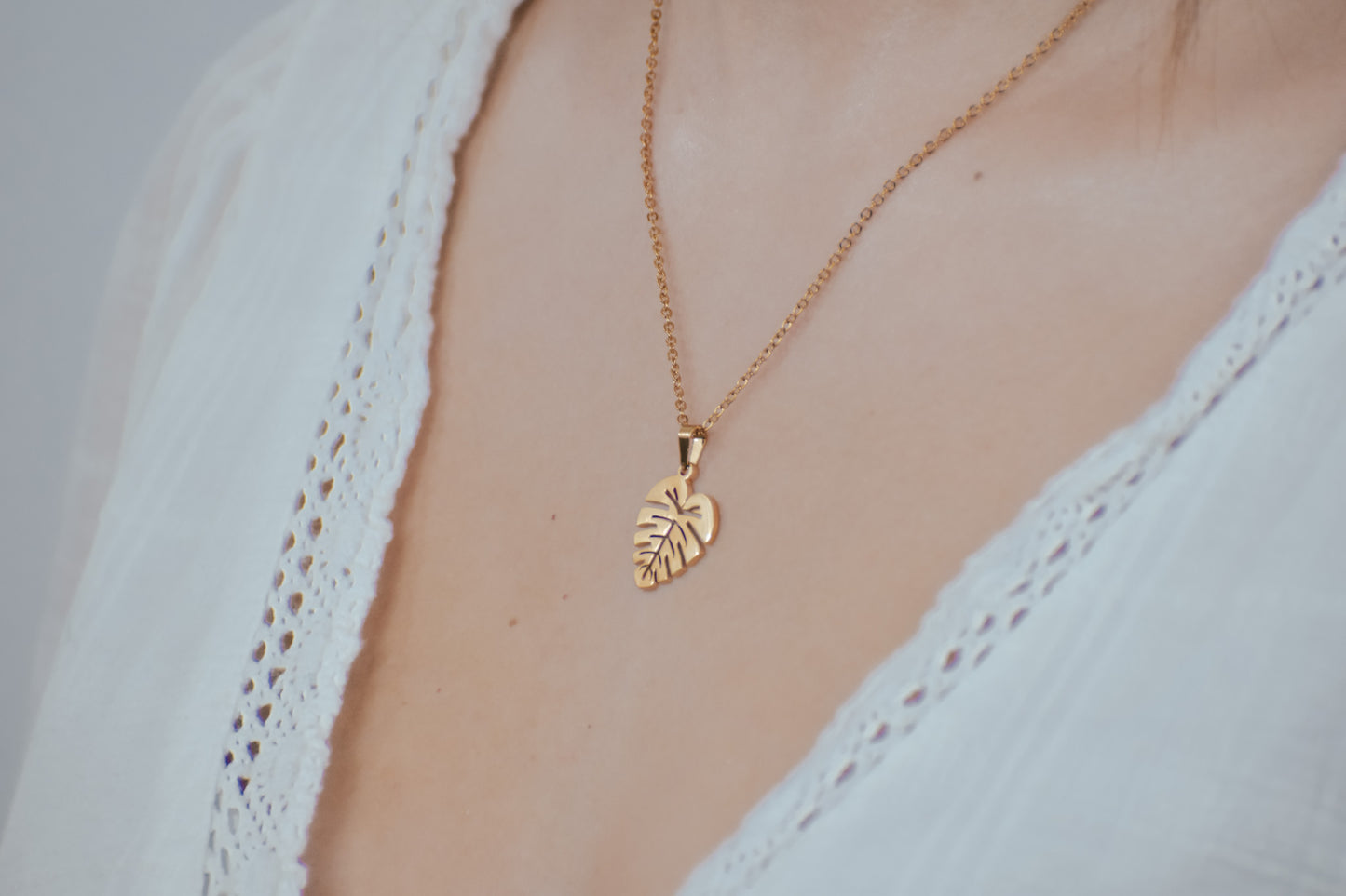 leaf necklace set /Elephant ear necklace set