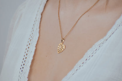 leaf necklace set /Elephant ear necklace set