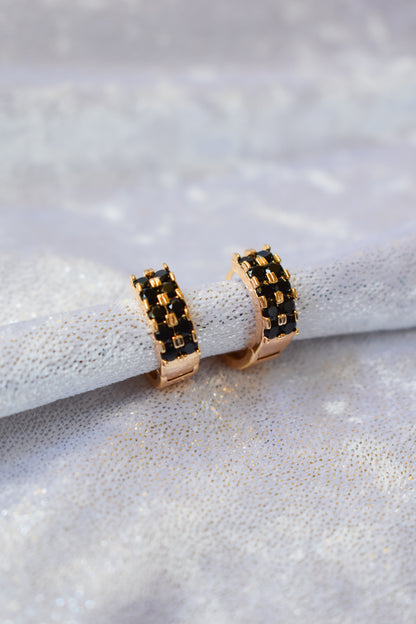 Black Zircon hoop earrings