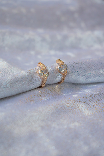 Rhinestone decor minimalism hoop earrings