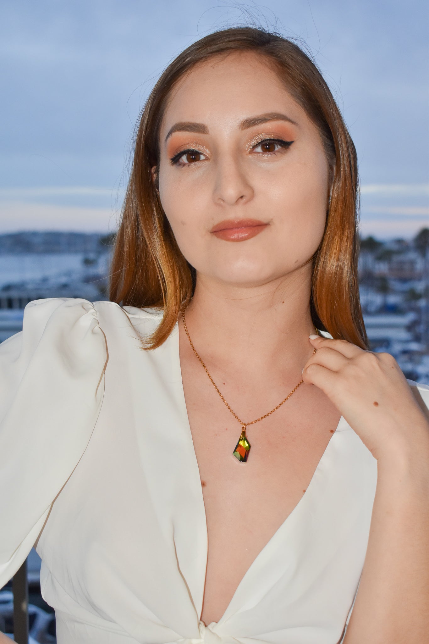 Geometric crystal Multi color Necklace set