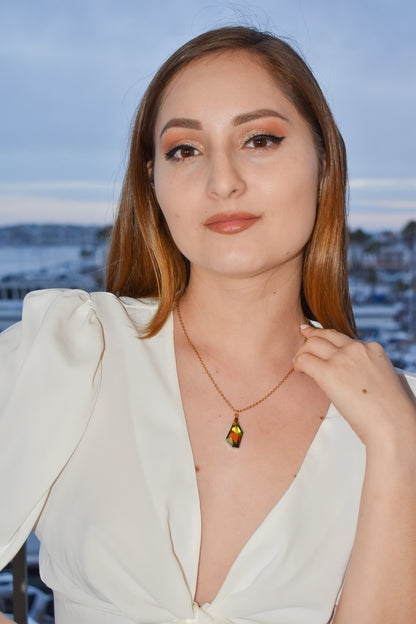 Geometric crystal Multi color Necklace set
