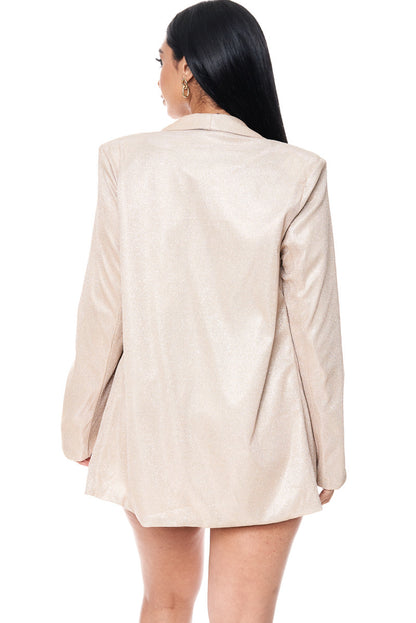 Golden Glow Blazer Dress Set