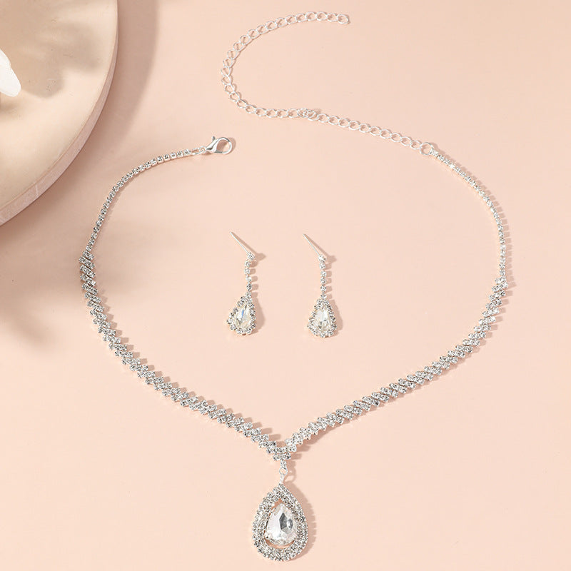 Evening Necklace set / set de collar on aretes / blue crystal boutique 